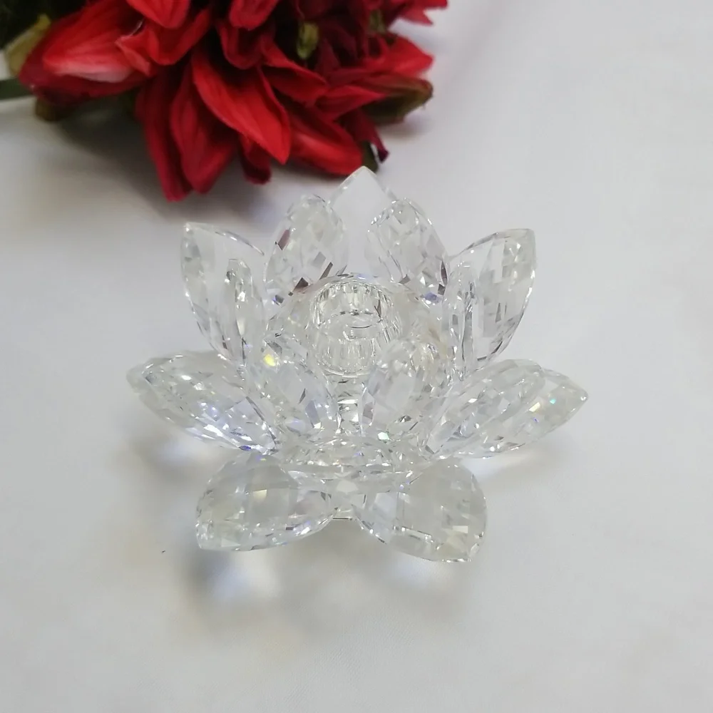 Swarovski Crystal Water Lily Flower Candle Holder
